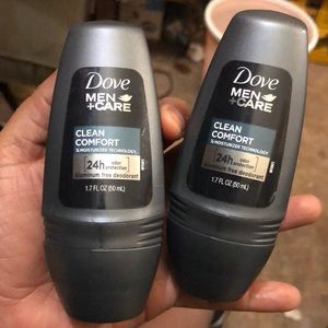 Lot of 2 Dove Men+Care Clean Comfort Roll On Deodorants